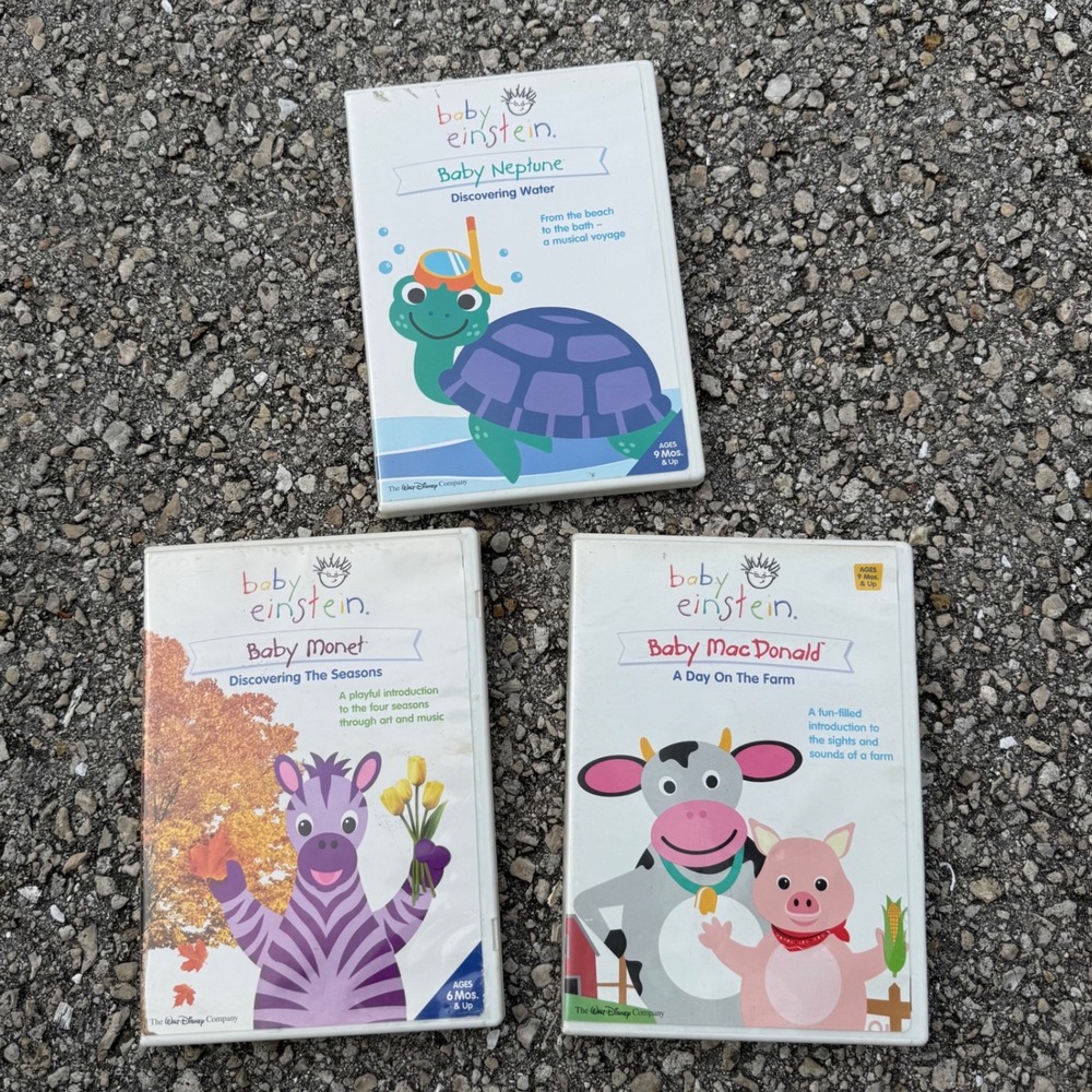 Baby Einstein DVD Lot 3 Baby Neptune Baby Monet Baby MacDonald Educational Kids